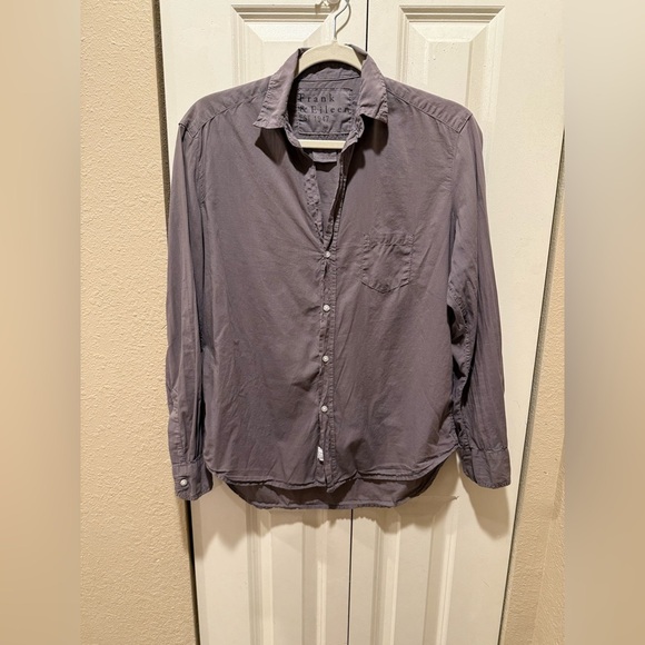 Frank and Eileen Eileen Italian Cotton Gray Button Up Shirt , size XS - Picture 7 of 10